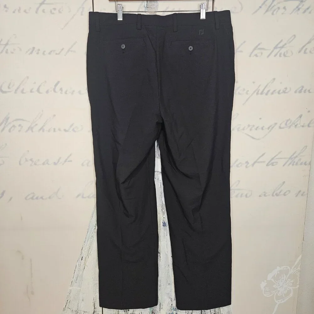 Lot of 2 FootJoy Men's Golf Pants Size 36x32 Black Beige‎